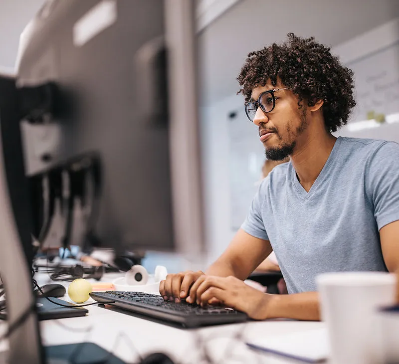 Business professional working at desk